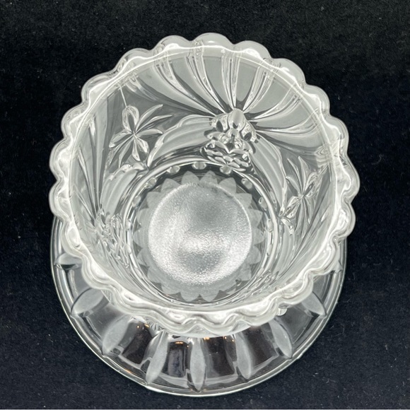 Gorham Angels Of Peace Crystal Pillar Candle Holder Frosted Germany Christmas - Picture 4 of 13